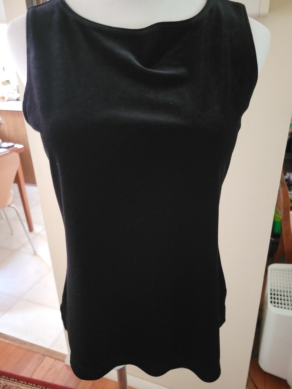 Black Velvet Sleeveless Tank Top